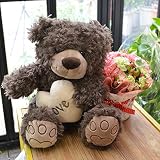 [エルフルール]生花 くまちゃんバスケットアレンジメント お祝い フラワーギフト 誕生日 プレゼント (ブラウン)