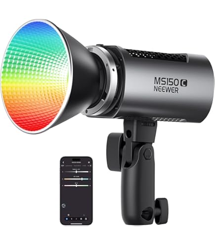 Amazon | NEEWER MS150C RGBWW LEDビデオライト 2.4G/APP制御