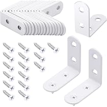 Amazon | Litorange l字金具 白 40*40*16mm 16個 ネジ付き 厚さ2mm