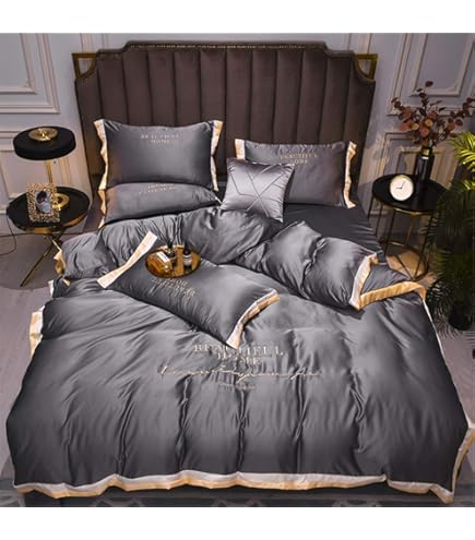 Amazon｜サテンシルク寝具セットクイーンキングサイズベッド