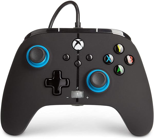 【Xbox公式ライセンス商品】PowerA エンハンスド 有線 コントローラー ブルー ヒント 二重振動機能 背面ボタン Xbox Series X|S Xbox One, PC Windows 10/11 用(公式ライセンス取得) 1518817-02 - 1