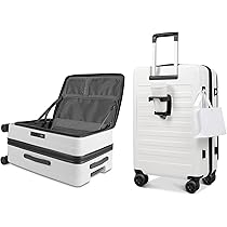 ⭐️機内持ち込みOK⭐️ 新品 meer スーツケース ホワイト S 40L Amazon | [meer] スーツケース フロントオープン 片開き 拡張