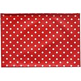 fabrizm 日本製 キッズ ランチョンマット 30×20cm ビニールラミネート加工 プント レッド 1539