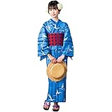 [KIMONOMACHI] オリジナル 浴衣 レディース 浴衣と帯の2点セット浴衣 ブルー ヨットとカモメ＋半幅帯 千鳥 紺×赤 S/F/TL/LL サイズ 女性浴衣 半幅帯 小袋帯 ゆかた yukata set