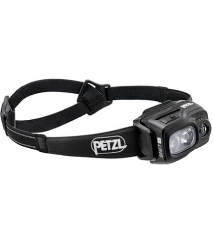 Petzl Swift RL Hoofdlamp – Gemengde Straal (breed En Gefocust) – Reactieve Verlichting – Rood Licht – Geschikt Voor Helm Of Nek