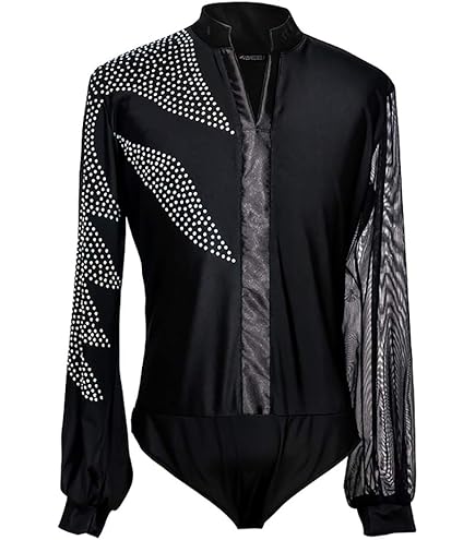 Million ブラック ダンスメンズラテンシャツ