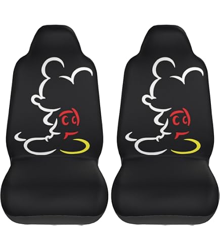 Amazon | ミッキーマウス カーシートカバー 2枚セット 前席用 軽 防汚 