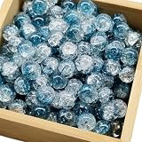 ガラスビーズ 10mm 100個入り ラウンドビーズ アクセサリー制作 手芸 ビーズパーツ ブレスレット ネックレス ダークカラー (クリア＆ネイビー) NYANDELMO ND-0278-R02-H10-CLNV