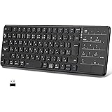 Ewin デュアルモード ワイヤレスキーボード テンキーパッド JIS日本語配列 2.4Ghz接続 無線 薄型 タッチパッド付き テンキー付き レシーバー付き 電池式 ノートPC パソコン タブレット スマホ用 Mac/iOS/Windows多OS対