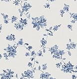 Beacon House 2669-21762 Wen Festival Floral Wallpaper, Sapphire [並行輸入品]