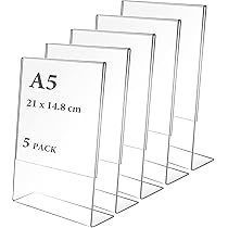 Clear Acrylic Menu Holders - A3 A4 A5 A6 DL Size Stands For Signs, Posters, Price Lists | UK Made Display Stands