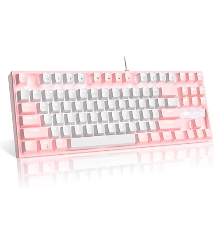 ピンク メカニカルゲーミングキーボード Amazon | Zifriend KY400 PINKWHITE 青軸 ゲーミングキーボード