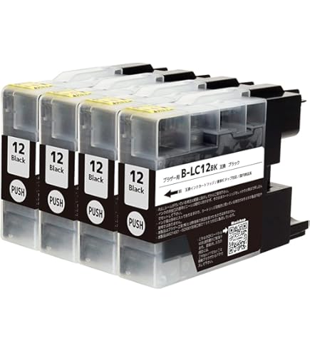 Amazon.co.jp: LC12 (BK/C/M/Y)【4色セット】ブラザー用 純互換インク
