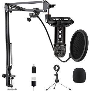 【2020最新設計】 ROTKU コンデンサーマイク PS4マイク高音質 単一指向性マイク ゲーミングマイク USBマイ…