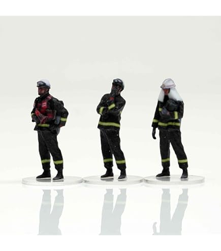 Amazon.co.jp: F064-00105 figreal 1/64 消防隊員セットD 3体セット