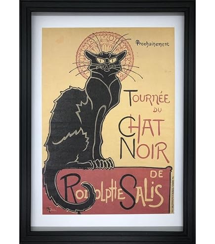 Amazon.co.jp: ル シャ ノワール ポスター、黒猫プリント