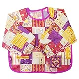 stample スタンプル ベビーペイズリー柄お食事エプロン 長袖 撥水加工 はっ水 ランチスタイ お食事スタイ 赤ちゃん 子供服 ベビー服 離乳食｜26.ピンク