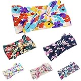 Ochine　新生児 赤ちゃん 出産祝い　ベビー キッズ ヘアバンド　赤ちゃんもオシャレに♪ 　フラワー柄　弾力性　可愛いボウ 6色セット