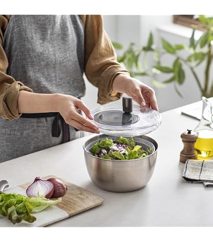 Amazon｜OXO ステンレス サラダスピナー (大) Salada Steel Salad