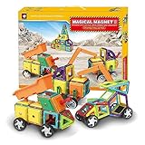 Magical Magnets Toys For Kids Stacking 162 PC Educational Construction Set Building Blocks Car Build