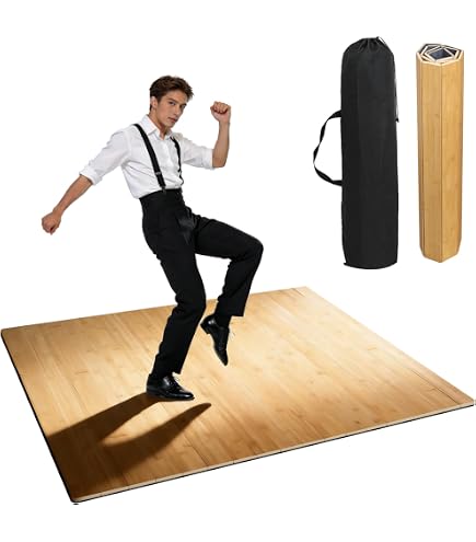 Foldable Portable Tap Dance Floor - 47x32 Inch Practice Board With Shock-Absorbing Surface