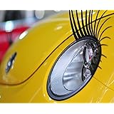 クェルサ（Crusar）車ヘッドライト用まつ毛 自動車用つけまつげ 自動車用装飾シール 左右１セット [並行輸入品]