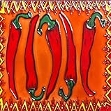 High Quality BD-0713 8 by 8-Inch Framed Red Chilipepper Ceramic Art Tile