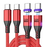PD240W USB Type C ケーブル 16pin マグネット 充電ケーブル 【1M/1M】5A急速充電 データ転送可 片手操作 タイプc 充電 AndroidなどType-C機種対応（2本組）