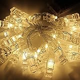 LEDストリングライト フォトクリップ フラッシュカラー ledフェアリー・ストリング・ライト バッテリー・ガーランド ホーム飾り 　暖かいホワイト　3m