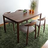 【商品名】 RENO リーノ ダイニングセット 食卓 テーブル 【カラー】 ウォールナット天然木 無垢材 【サイズ】 テーブル：幅130 奥行80 高72cm　チェア：幅52 奥行48 高70cm　北欧 シンプル モダン ダイニング5点セッ