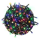 RPGT 500 LEDs 4色ミックスカラー52メートルのダークグリーンワイヤ　クリスマスツリーイルミネーションライト30V安全低電圧　8つのモードがあり、クリスマスパーティー、屋外配置、結婚式の配