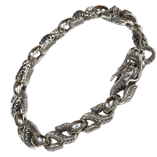 Amazon | [silver KYASYA]シルバー925 龍 ブレスレット ドラゴン