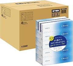 エリエール ティッシュ プラスウォーター(+Water) 180組×50箱 (5箱×10パック) パルプ100% 【ケース販売】