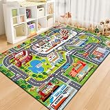 キッズマット ラグ 子供 カーペット プレイマット 道路 ロードマップ 地図マップ 知育玩具 子供部屋 ベビー 知育 滑り止め 優しい肌触り 洗える 女の子 男の子 車 誕生日 プレゼント 200*300cm