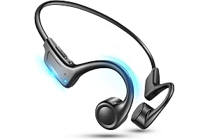YEAHYO Bone Conduction Bluetooth Earphones, Open Ear, Wireless Running, 1.0 oz (28 g), Lightweight Design, 10 Hours of Continuous Playback, Type-C Rapid Charging, Call Noise-Canceling, Listening with Physical Buttons, Sports/Outdoors/Commuting (Black)