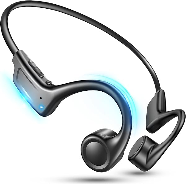 YEAHYO Bone Conduction Bluetooth Earphones, Open Ear, Wireless Running, 1.0 oz (28 g), Lightweight Design, 10 Hours of Continuous Playback, Type-C Rapid Charging, Call Noise-Canceling, Listening with Physical Buttons, Sports/Outdoors/Commuting (Black) - 1
