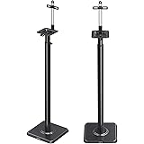 [Amazonブランド] Eono(イオーノ) スピーカースタンド スピーカーマウント ポール型 小型スピーカー 本棚スピーカー用 耐荷重5kg 2本セット 高さ調整可能 360度回転可能 日本語説明書付き ブラック オシャレ スッキリ