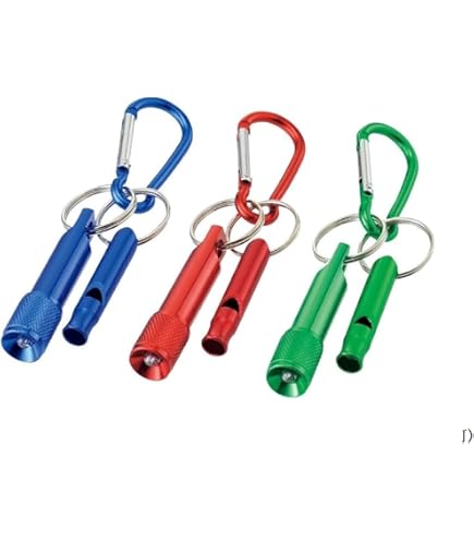 アルミライト&ホイッスル カラビナ付き　56個 ≪実際に使ってみました！≫アルミライト＆ホイッスル カラビナ