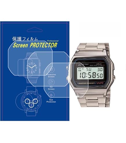 Amazon.co.jp: 【4枚入り】For CASIO A168WA-1A2WJR 保護フィルム3D 