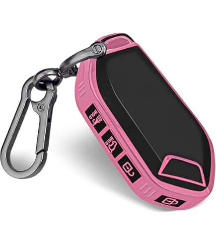 Black Key Fob Cover Fit For Kia Telluride Accessories 2023 2024, 5 Buttons Leather