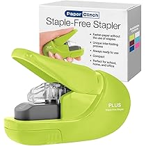 Amazon | プラスジャパン、針無ステープラーグリーン、5シート