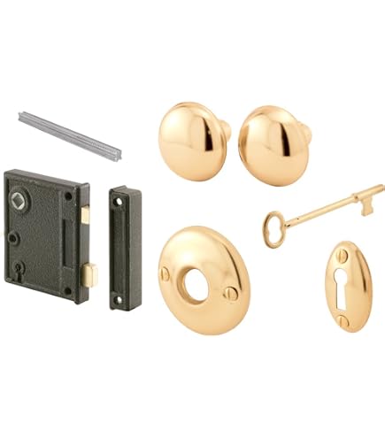 A29 Small 2-3/8" Iron Rim Latch – Black Powder Coat, Victorian Style, For Narrow French Doors & Exterior Screen Doors, 1-1/2" Backset, Includes Screws
