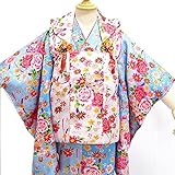 七五三着物セット3歳被布三歳 被布セット 7タイプ/17(バラ鈴・白水色)