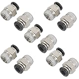 10個入り 6mmのチューブ 4 "PT ネジクイックコネクター空気圧エア継手 (1/4" PT ネジク)