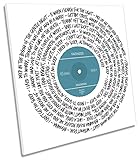 Faithless Insomnia ビニール LPレコード 歌詞 90cm x 90cm 水色 Light Blue 額入りキャンバスアートプリント