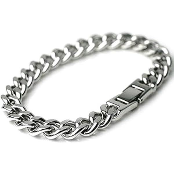 チタン ブレスレット 約20cm 純チタン 磁気ブレスレット シルバー Titanium チタン