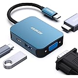 BENFEI 4in1 USB C ハブ、USB C-HDMI VGA USB3.0 PD充電アダプタ、タイプc HDMI VGA 変換アダプタ Thunderbolt 3/4 互換 iPhone 15 Pro/Max, MacBook Pro/Ai