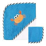 Luvable Friends Hooded Towel and Washcloth, Crab by Luvable Friends