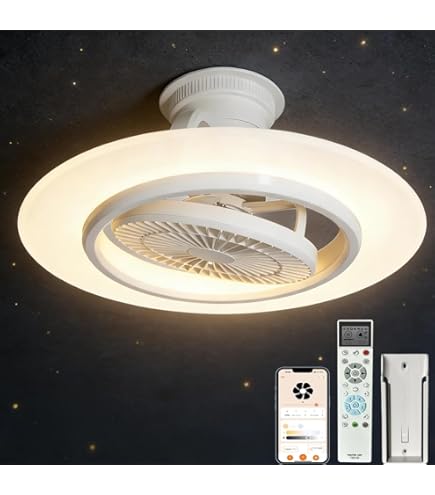 Amazon | LEDシーリングファンライト 導光板付き 14畳 首振り ファン