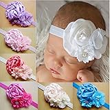 可愛いベビーヘアバンド　六個　1セット　カチューシャ キッズ リボン 花　弾力性ある6色セット 新生児 赤ちゃん　髪飾り　ヘアアクセサリー 出産祝い 内祝い結婚式 お宮参り 誕生日 100日記念 こど